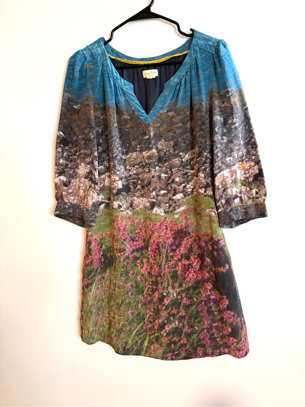 Meadow Rue 100% Silk Floral Print Women’s Tunic Dress